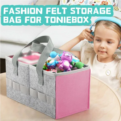 Miniatura 4 de Estuche de transporte Seracle Bolso de fieltro de viaje compatible con Toniebox 1/2 Juego de iniciación del reproductor de audio y estatuilla Tonies