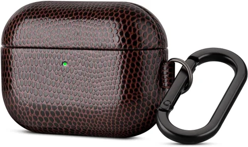 Miniatura 27 de Haobobro Funda de piel para AirPods Pro 3, piel seleccionada respetuosa con la piel, con textura de fibra de carbono, hecha a mano, funda rígida