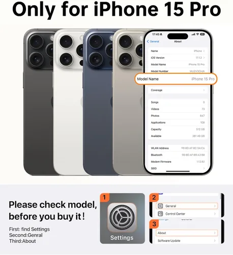 Miniatura 2 de Meifigno Magic Mag Series - Funda diseñada para iPhone 15 Pro, protección de grado militar y compatible con MagSafe, parte trasera mate translúcida