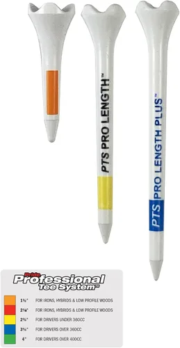 Miniatura 4 de PrideSports PTS Camisetas de golf de plástico Combo 50 pack - 40 de 2-3/4” y 10 de 1-1/2” La camiseta de plástico #1 en el tour La camiseta