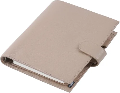 Miniatura 17 de Moterm A5 Luxe Rings Planner - Organizador de carpeta de cuero genuino (Pebble-Negro, argolla de 1.18 pulgadas (30 mm))