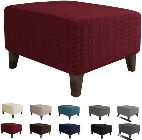 Miniatura 15 de MAXIJIN Fundas para otomano de jacquard, fundas protectoras para taburete plegable, protector de muebles, funda suave y gruesa rectangular