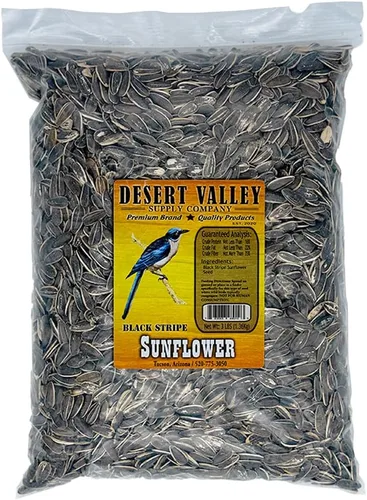 Desert Valley - Semillas de girasol a rayas, totalmente naturales, sin OMG premium para aves silvestres y vida silvestre para cardenales,