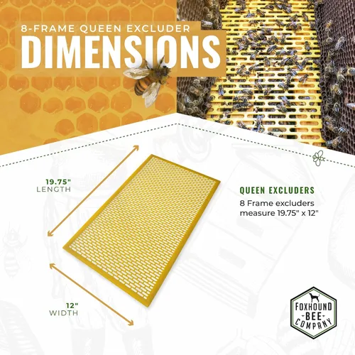 Miniatura 5 de Excluidor de plástico de 8 marcos para mantener a la reina separada de las cajas de miel en una colmena de abejas, paquete de 4