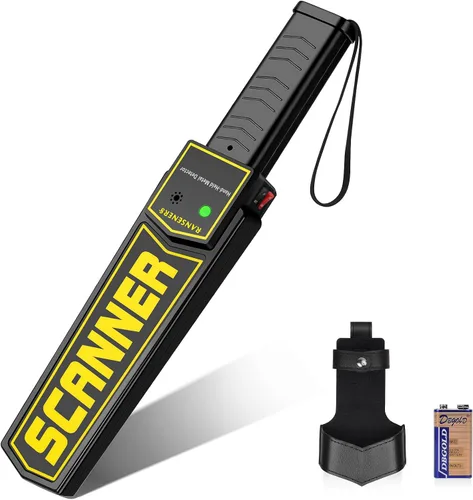 RANSENERS Varita detector de metales portátil, varita de seguridad, alertas de sonido y vibración ajustables portátiles, detecta todos los productos