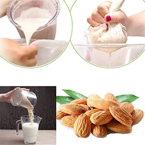 Miniatura 2 de 2 bolsas de leche de nuez de calidad profesional, grande de 10 x 12 pulgadas, de grado comercial, bolsa de leche de almendra reutilizable y colador