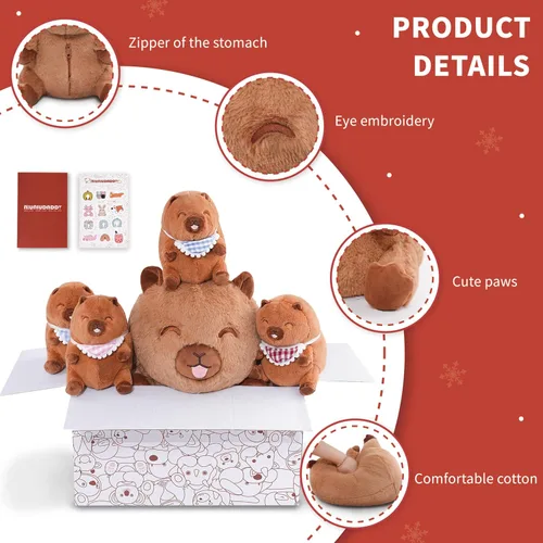 Miniatura 5 de Niuniu Daddy Peluche de ajolote rosa de 20 pulgadas, luminoso, realista, lindo peluche para niñas y niños, regalos de cumpleaños que brillan