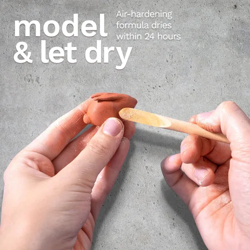 Miniatura 3 de Arcilla modeladora de endurecimiento al aire DAS, bloque, color terracota (387100), 1.1 libras (paquete de 1)