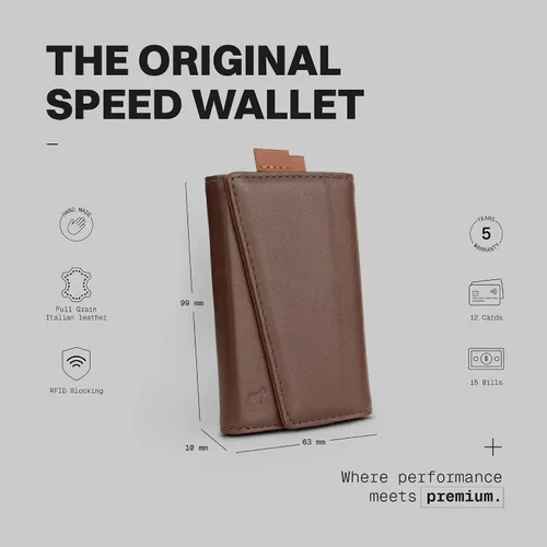 Miniatura 35 de The Frenchie Co. - Cartera - Cartera delgada de piel plegable - Protección de bloqueo RFID con múltiples ranuras para tarjetas y ventana