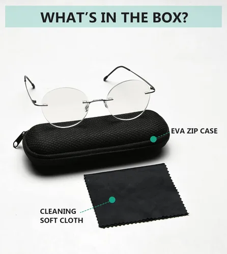 Miniatura 7 de Eyekepper Gafas progresivas sin marco, multienfoque, lectores con filtro de luz azul, redondas, retro, lentes de lectura para hombres y mujeres