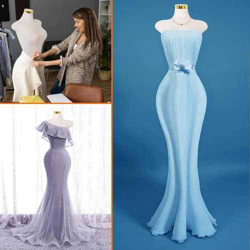 Miniatura 6 de Maniquí de forma de vestido regordete para costura, soporte de torso de maniquí femenino para tienda de ropa, oficina de diseño de sastrería, altura
