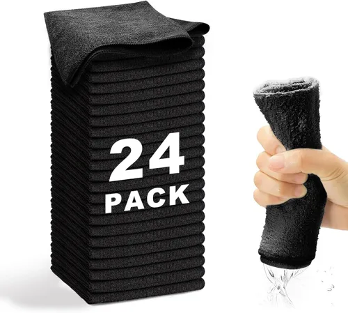 Miniatura 8 de Paño de Limpieza de Microfibra - 50 Piezas (33x33 cm) Trapos Ultra Suaves Altamente Absorbentes para Limpieza, Toallas Reutilizables y Sin Pelusa