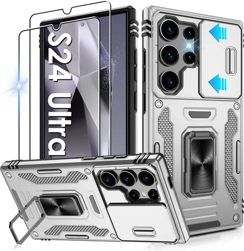Miniatura 127 de Gritup para Samsung Galaxy S22 Funda con protectores de pantalla HD de 2 paquetes y cubierta deslizante para la cámara, protección contra caídas