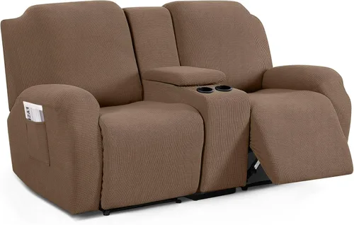 Miniatura 17 de TAOCOCO Funda para Sillón de Dos Plazas Reclinable con Consola Central, Funda Elástica para Sillón de Dos Plazas para Sofá Reclinable de 2 Asientos