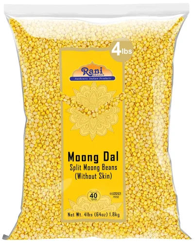 Rani Moong Dal (frijoles mungos divididos sin piel) Lentejas indias 64 oz (4 libras) 4.0 lbs a granel ~ Todo natural | Apto para gluten | Sin OMG |