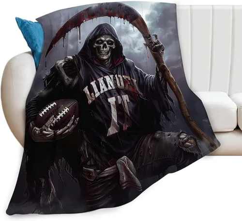 Miniatura 22 de Manta de calavera de azúcar, súper suave y cálida, manta de esqueleto de terror con rosas para mujeres, acogedora manta de forro polar de felpa