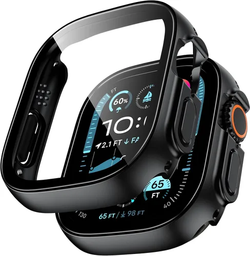 Miniatura 28 de TAURI - Juego de 2 carcasas rígidas para Apple Watch SE Series 6, 5, 4, 1.732 in (44mm), protector de pantalla integrado de cristal templado 9H, Azul