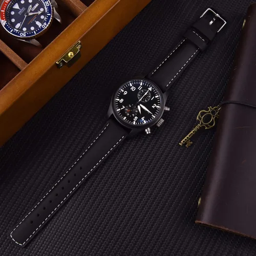 Miniatura 2 de Ritche - Correa de reloj de cuero de liberación rápida, 18, 19, 20, 21, 22, 23 y 24mm