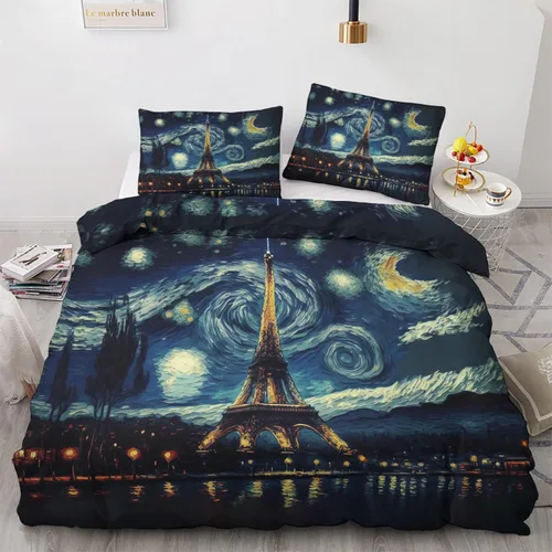 Miniatura 36 de Phoenix Funda de edredón tamaño King Juego de ropa de cama de pájaro de fantasía 3 piezas Funda de edredón con patrón de microfibra suave