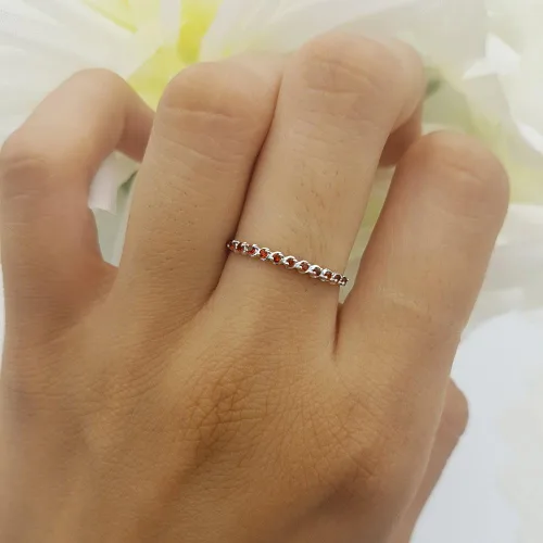 Miniatura 4 de Dazzlingrock Collection Anillo apilable de plata de ley de 0,12 quilates de plata de ley