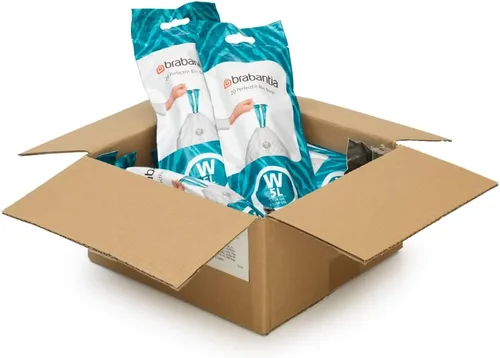 Miniatura 6 de Bolsas de basura Brabantia PerfectFit (Tamaño W/1.3 Gal) Forros de basura de plástico grueso con asas de cordón (200 bolsas)