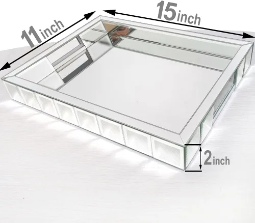 Miniatura 6 de Wocred Bandeja de perfume, bandeja de tocador súper hermosa con asas, organizador de joyas, bandeja decorativa para tocador, mesa de café, otomana