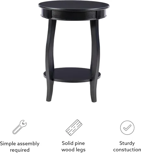 Miniatura 6 de Powell Mesa redonda para muebles con estante, color negro