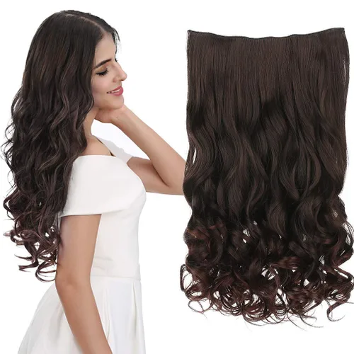 Miniatura 17 de REECHO Extensiones de cabello rubio, extensiones de una pieza con clip de 20" para mujer, extensiones de cabello sintético suave y natural con ondas