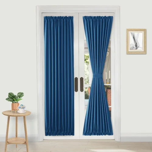Miniatura 83 de DWCN Cortinas para puerta francesa: cortina térmica con bolsillo para barra para puertas con ventana de vidrio, puertas de cocina y patio