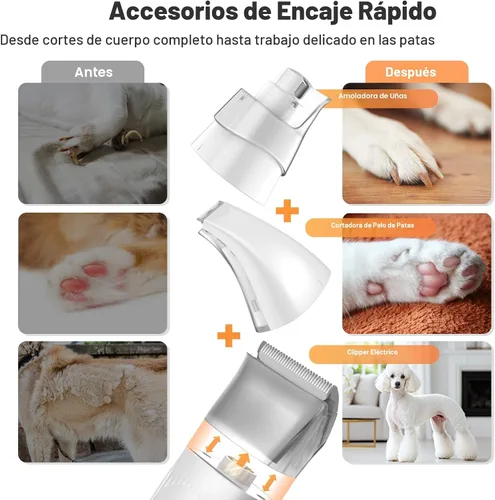 Miniatura 3 de Afloia - Kit de aseo para perros 6 en 1, aspiradora de aseo de mascotas para desprendimiento, aspiradora de pelo de perro con cortadora de uñas