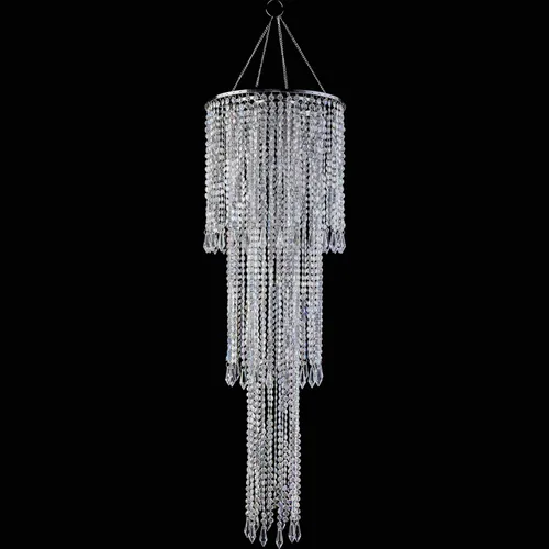 PAPAYA - Pantalla de lámpara de araña colgante moderna de 3 niveles con cuentas de acrílico brillante, (A10.3 x H30 pulgadas) Pantalla colgante con