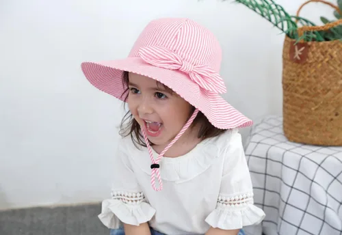 Miniatura 5 de Toddler Kids Baby Girl Sun Hat Floppy Cotton Summer Hat 50+ SPF Protective