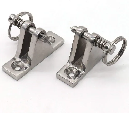 Miniatura 5 de Paquete de 2 bisagras de cubierta superior Bimini con pasadores extraíbles, acero inoxidable 316