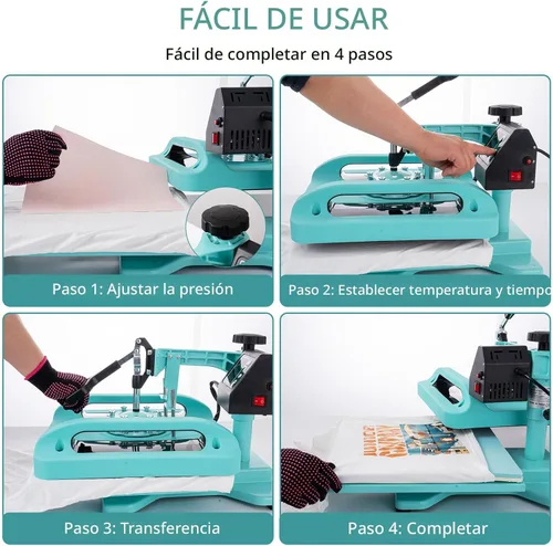 Miniatura 7 de SmarketBuy Prensa de calor de 15 x 15 pulgadas, máquina de prensa de calor 8 en 1 con accesorio de vaso de 30 onzas, máquina de sublimación