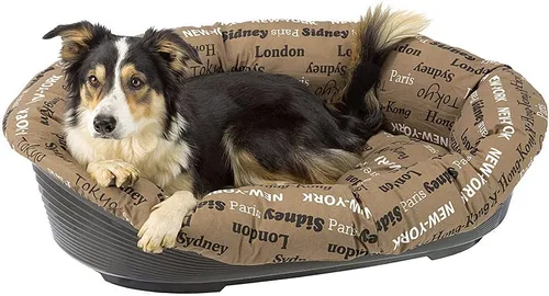 Miniatura 10 de Ferplast Cojín para cama de perro y gato, 2 fundas de repuesto acolchadas para cama de mascotas, cesta de plástico, algodón suave, lavable, Marrón