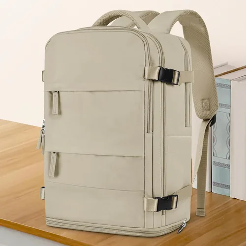 Miniatura 2 de coowoz Mochila grande de viaje para mujeres y hombres, mochila de transporte, mochila para senderismo impermeable para deportes al aire libre, Caqui