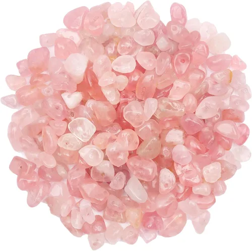 Miniatura 12 de 500 piezas Cuentas de piedra de chip natural, Alabastro 5-8 mm Piedras preciosas irregulares curativas de cristal sueltas con agujero perforado