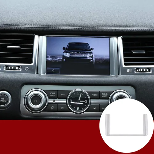 Miniatura 6 de YIWANG Marco de navegación de control central de coche ABS cromado para Land Rover Range Rover Sport 2012 2013 (negro brillante)