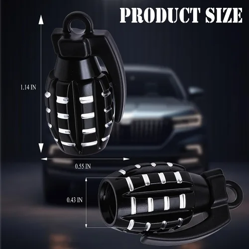 Miniatura 2 de 6 piezas tapas de válvula de neumático, cubiertas universales de válvula de neumático de aleación de aluminio para automóviles, camiones, SUV, Negro