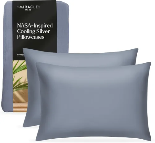 Miniatura 10 de Miracle Made Luxe - Fundas de almohada refrescantes, paquete de 2, limpias y 300 hilos, protector transpirable para pieles sensibles, fundas