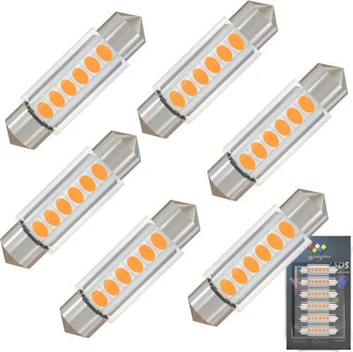 Miniatura 8 de Bombilla LED Festoon C5W de 38mm 39mm DE3425 DE3423 Bombillas LED Ámbar Amarillo Festoon 6418 6411 6423 Bombilla LED DC 12V para Luces Interiores