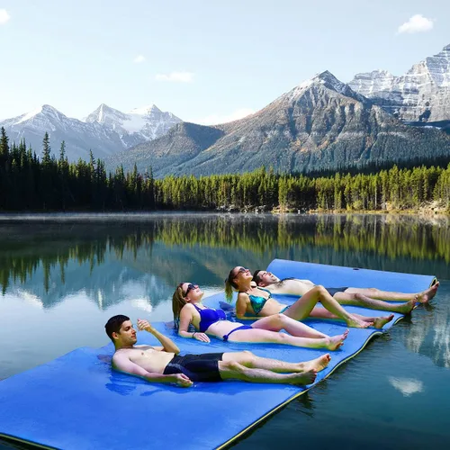 Miniatura 10 de GYMAX Floating Water Mat Verde