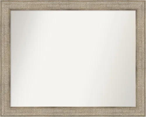 Miniatura 256 de Amanti Art Espejo de baño plateado para sobre fregadero, 26 x 26 pulgadas, espejo cuadrado de níquel pulido, marco de madera tradicional mediano, se
