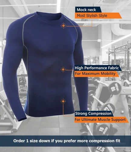 Miniatura 5 de SILKWORLD Camiseta de compresión de manga larga para hombre