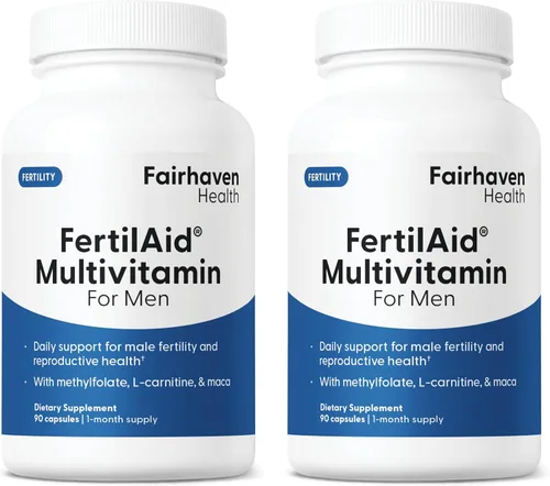 Fairhaven Health FertilAid para hombres Suplementos de fertilidad para hombres suministro de dos meses | Recuento, apoyo de motilidad preconcepción