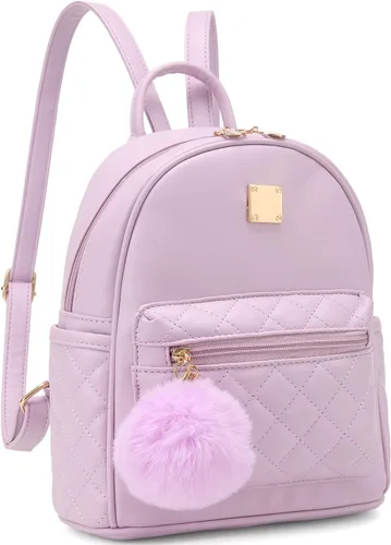 Miniatura 16 de Mini mochila de moda para niñas, bolso pequeño lindo de cuero a cuadros para mujer, mochilas pequeñas, Negro -, Mini mochila de moda para niñas