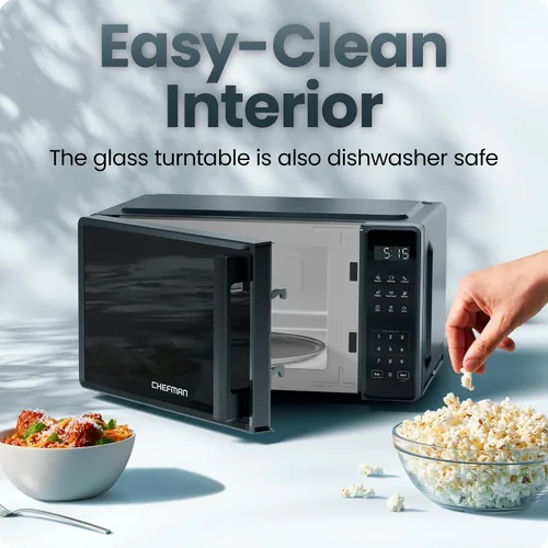 Miniatura 6 de Chefman Horno microondas para encimera de 0.7 pies cúbicos, 700 vatios con 10 niveles de potencia, 6 ajustes de cocción preestablecidos con cocción