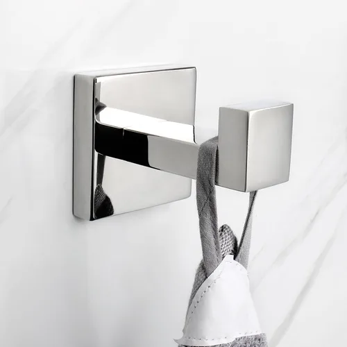 Miniatura 5 de NearMoon Ganchos cuadrados para toallas de baño -SUS304 de acero inoxidable para colgar batas, ganchos resistentes para baño, sala de estar, hotel