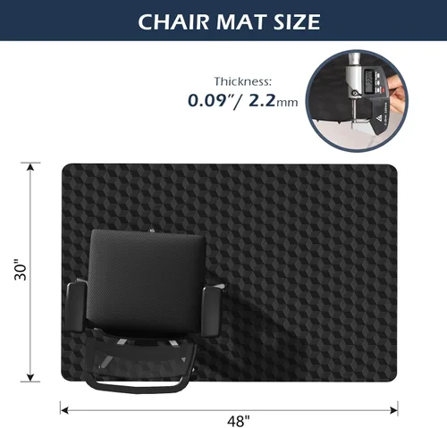 Miniatura 2 de SALLOUS Tapete para silla de alfombra, 30 x 48 pulgadas, tapete para silla de oficina para suelos alfombrados, tapete de vinilo resistente