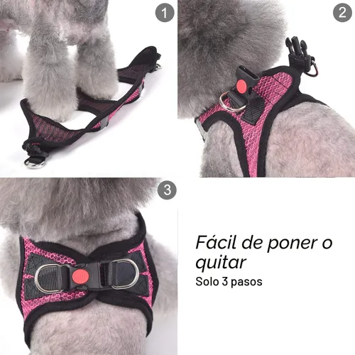 Miniatura 5 de Arnés para perro Matilor, paso, transpirable, diseño para meter por las patas, para cachorros, gatos, perros pequeños o medianos, color azul